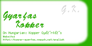 gyarfas kopper business card